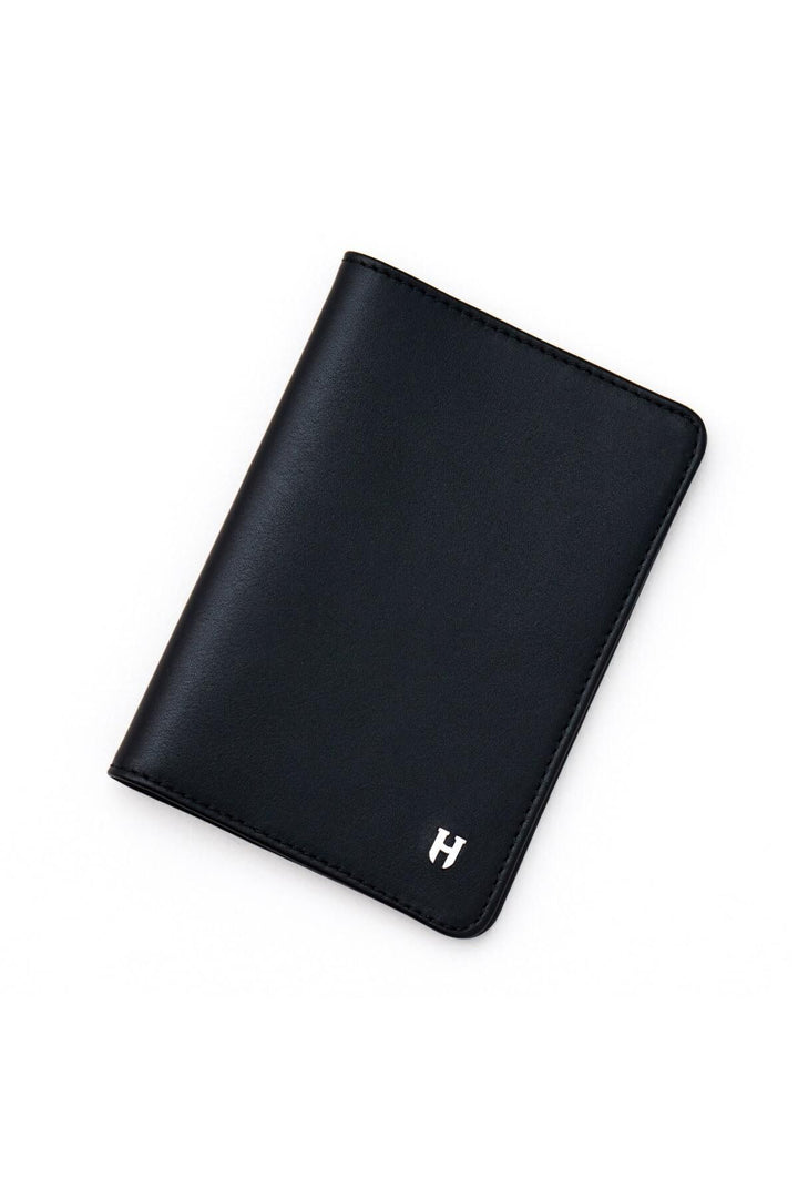 Helmbrook Housse de passeport protégée Rfid en cuir véritable noir unisexe fabriqué à la main par Milton