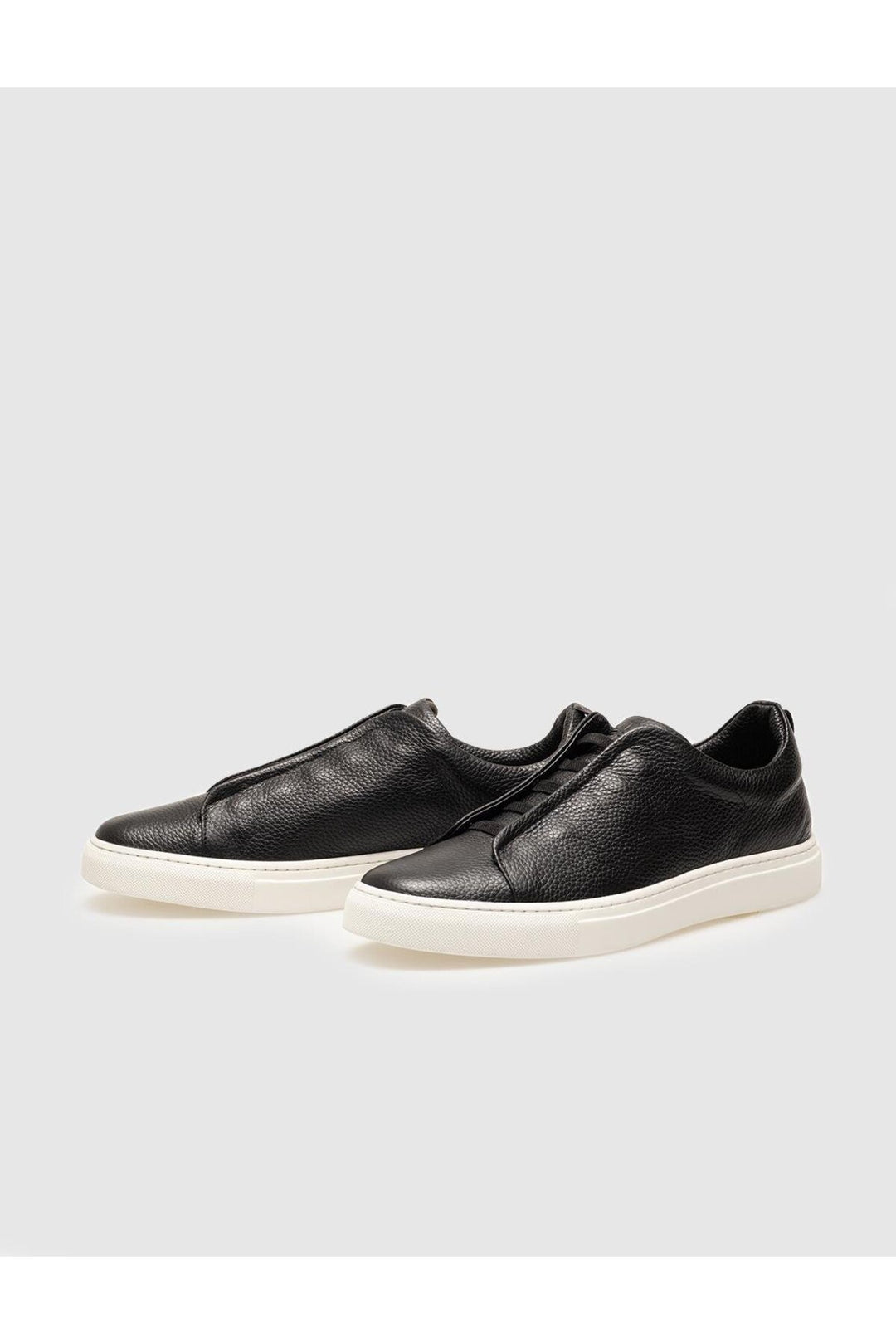 Cabani Shoes Chaussures de sport pour hommes en cuir véritable noir à lacets. - Noir