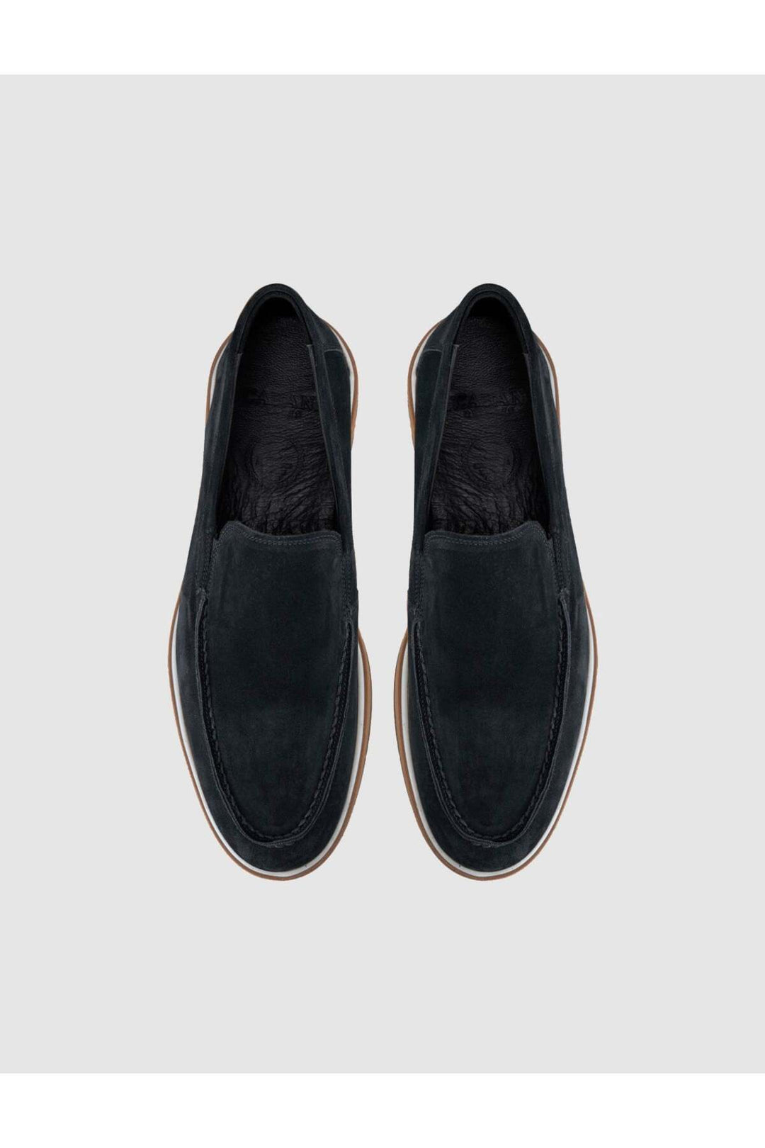 Cabani Shoes Bleu marine Suède Cuir véritable Chaussures Loafer Homme - Multicolore