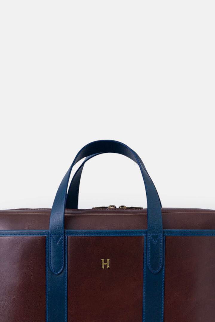Helmbrook Sac pour ordinateur portable Benedict en cuir véritable 15,6"à deux compartiments pour homme