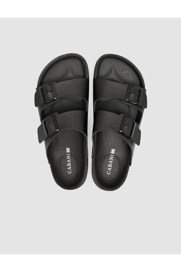 Cabani Shoes Sandale homme noire avec détail de boucle - Multicolore