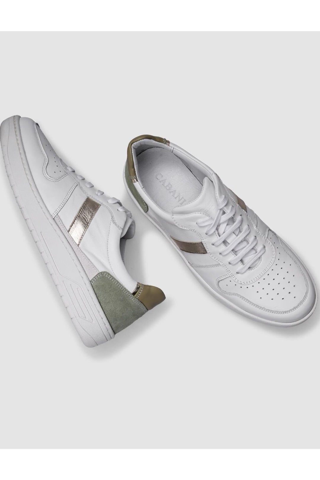 Cabani Shoes Baskets de sport pour femmes en cuir véritable 100% blanches - Blanc