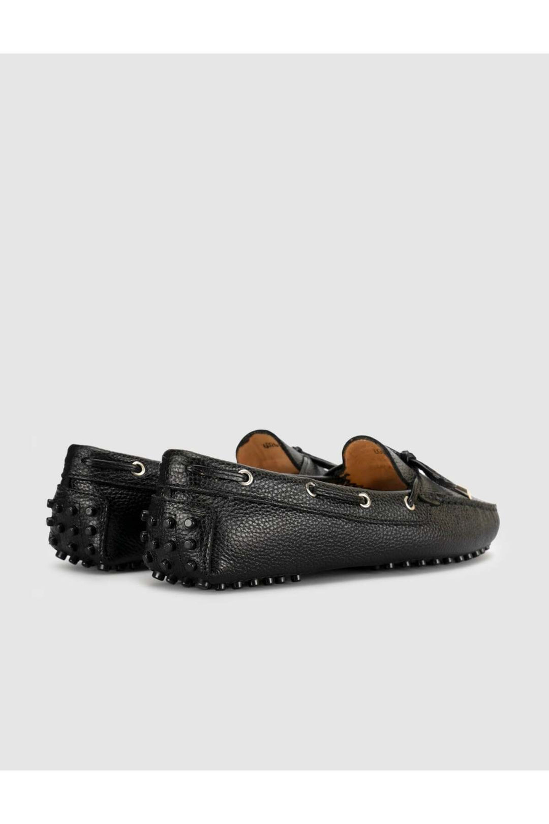 Cabani Shoes Chaussures pour femmes en cuir véritable noir à lacets (mocassins) - Noir
