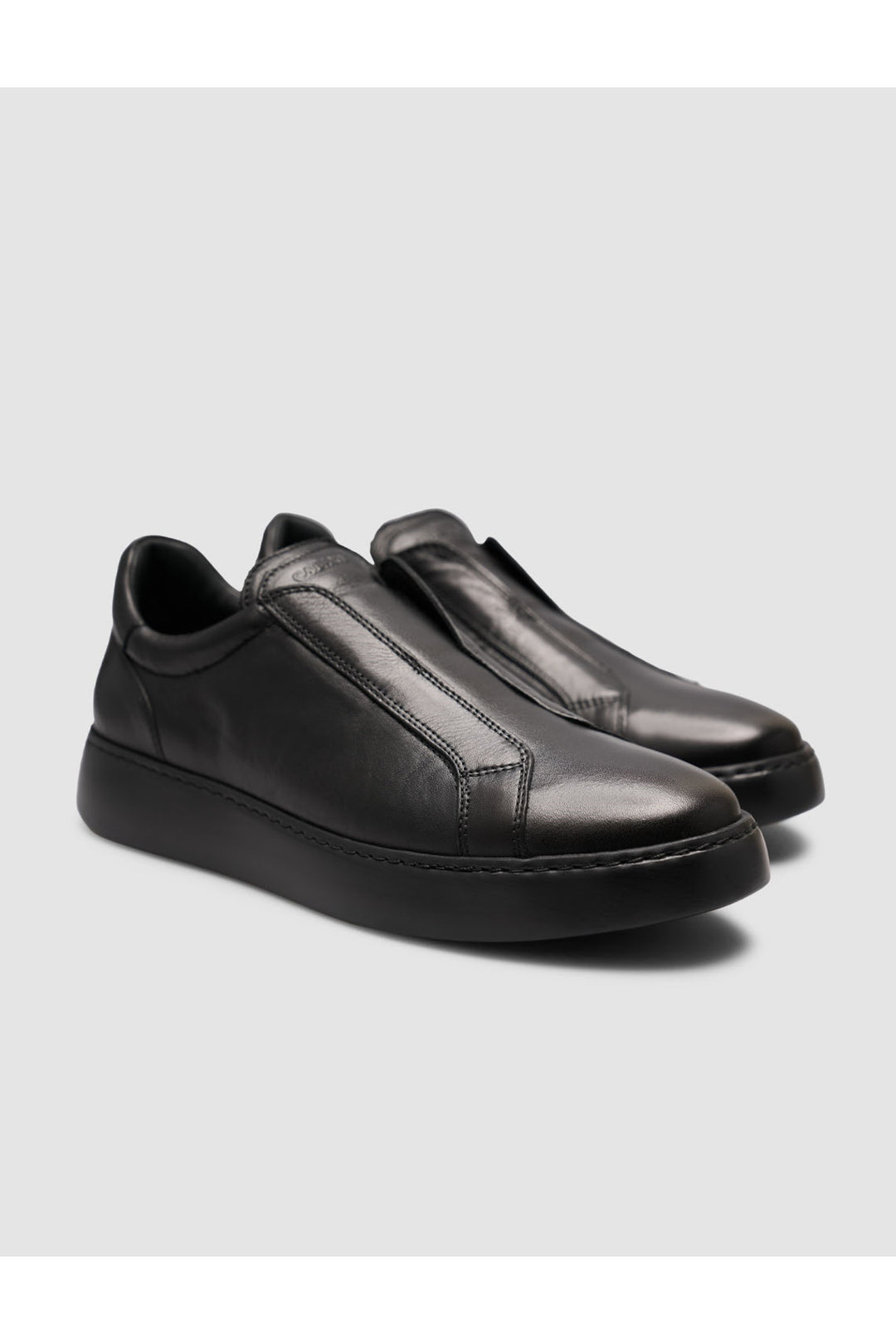 Cabani Shoes Baskets Slip-On en Cuir Véritable Noires - Multicolore