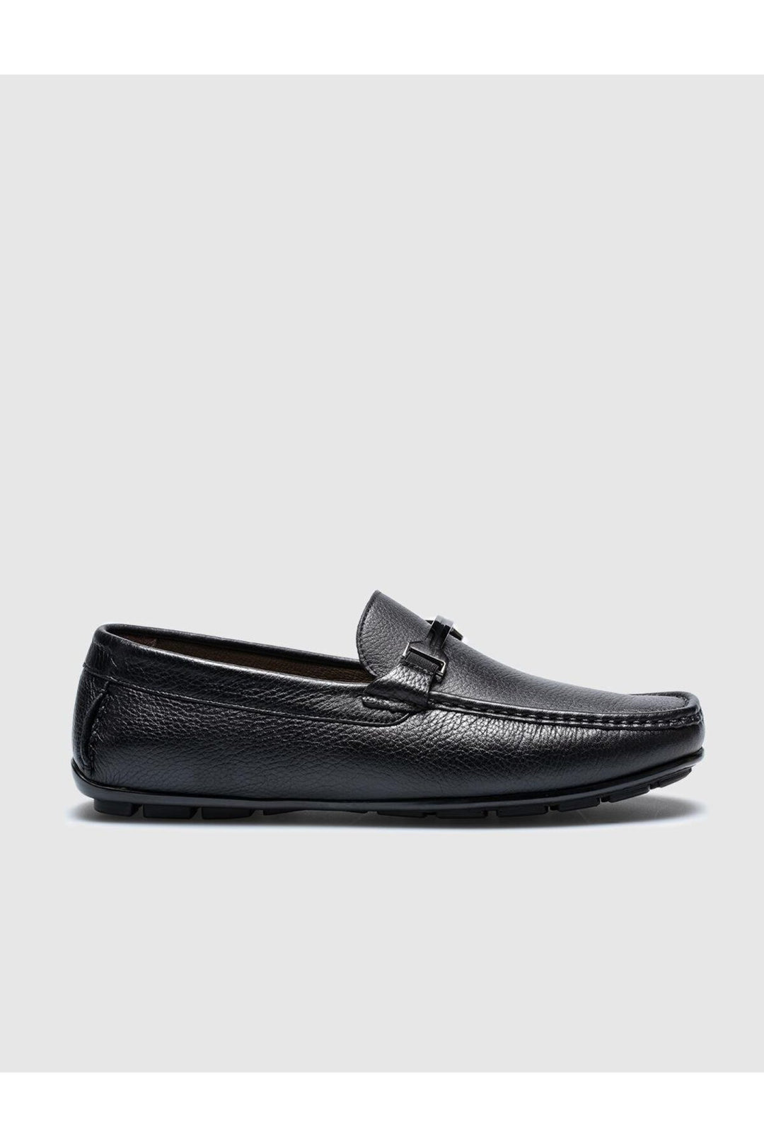 Cabani Shoes Mocassin homme en cuir véritable noir à boucle - Noir