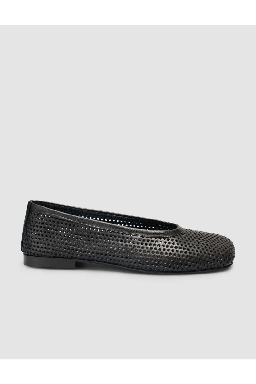 Cabani Shoes %100 Cuir véritable Ballerines noires perforées pour femmes - Noir