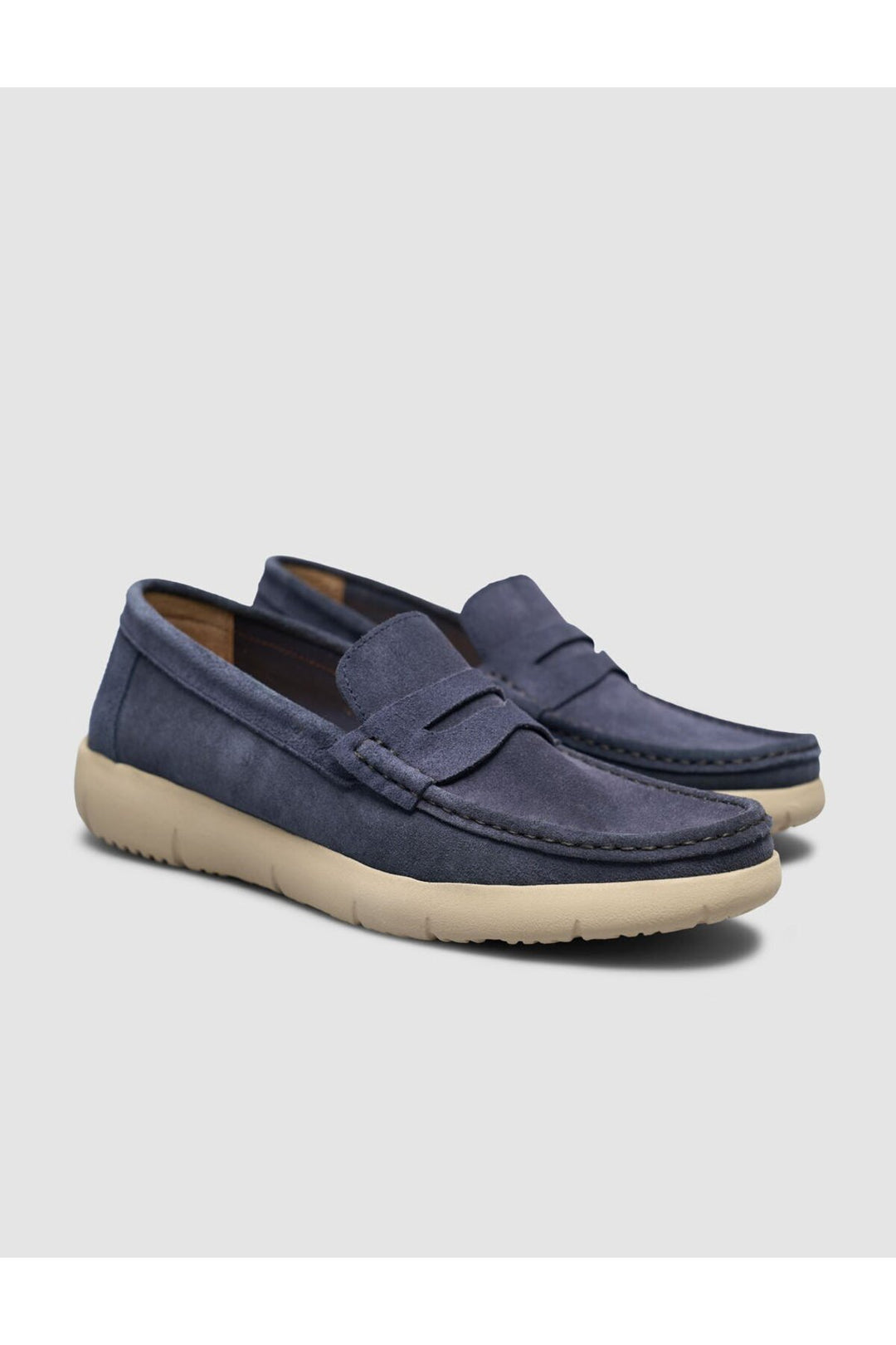 Cabani Shoes Bleu marine Cuir Véritable Chaussures Loafer pour Homme - Bleu marine
