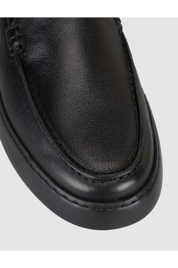 Cabani Shoes Volamo Chaussures Loafers pour Hommes en Cuir de Vachette Noir - Noir