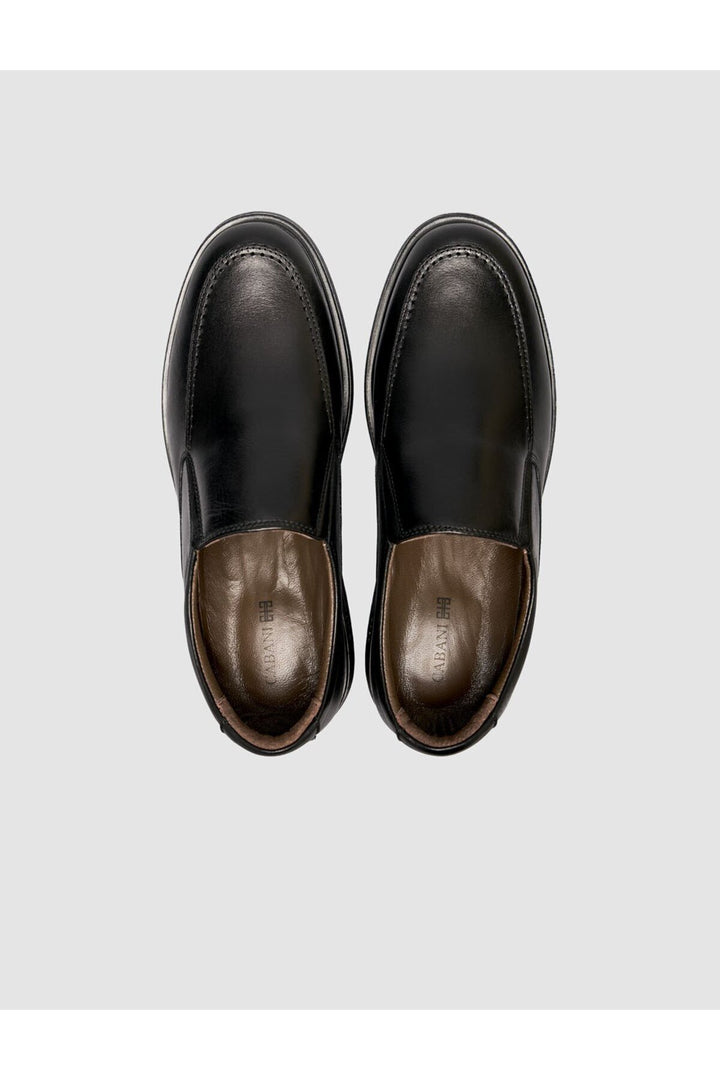 Cabani Shoes Chaussures Loafer Classiques pour Hommes en Cuir Véritable Noires - Multicolore