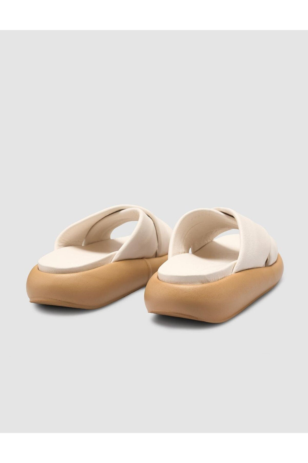 Cabani Shoes %100 Cuir véritable Pantoufle femme blanc cassé - Blanc