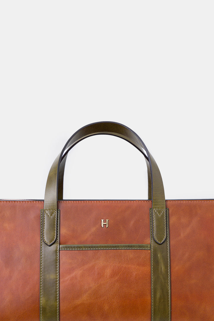 helmbrook Sac de voyage unisexe en cuir véritable Leonard avec sangle