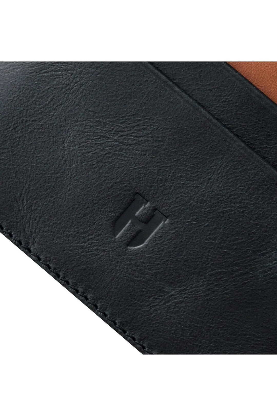 helmbrook Porte-cartes fin en cuir véritable pour homme avec protection RFID Elton Black Plus