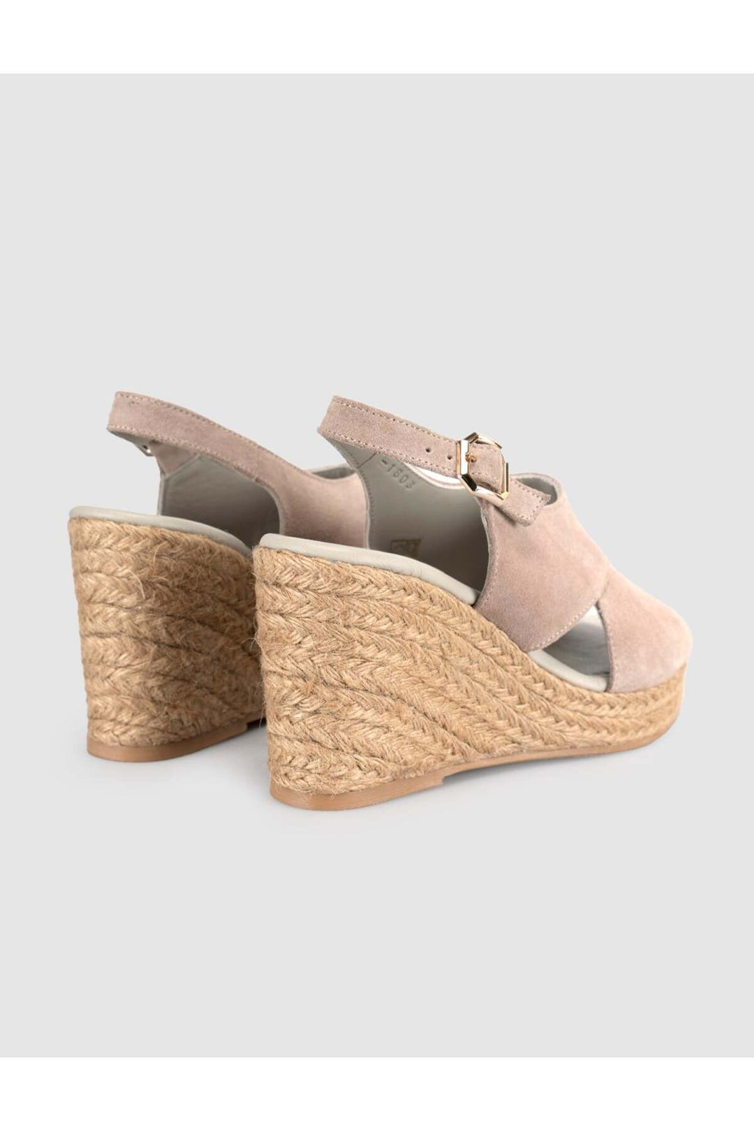Cabani Shoes Sandales à talons compensés en cuir suédé véritable avec semelle en jute pour femmes - Pierre