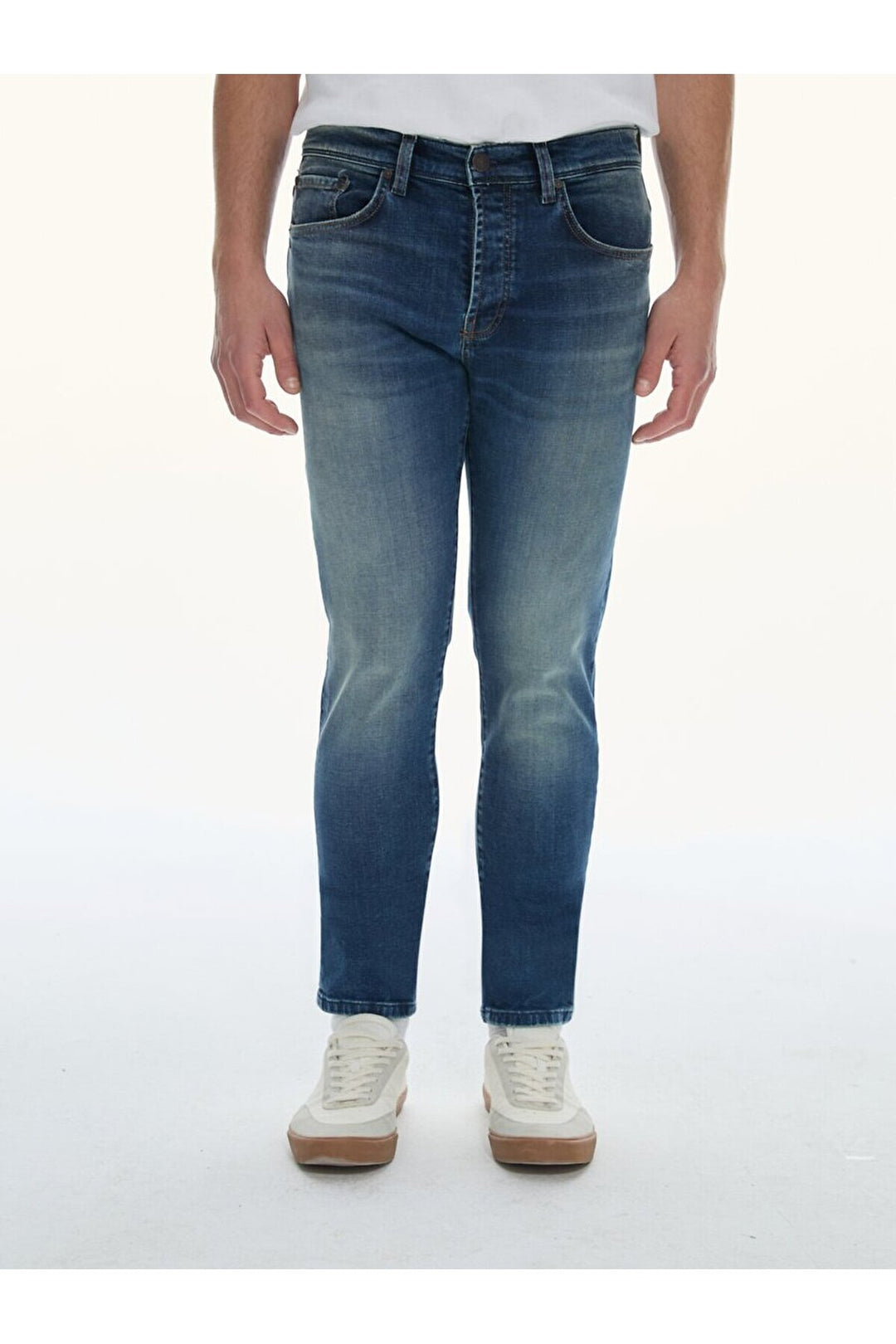 LTB Pantalon en jean à taille moyenne Lawrie Y Narrow Leg - Foncé Bleu_55447