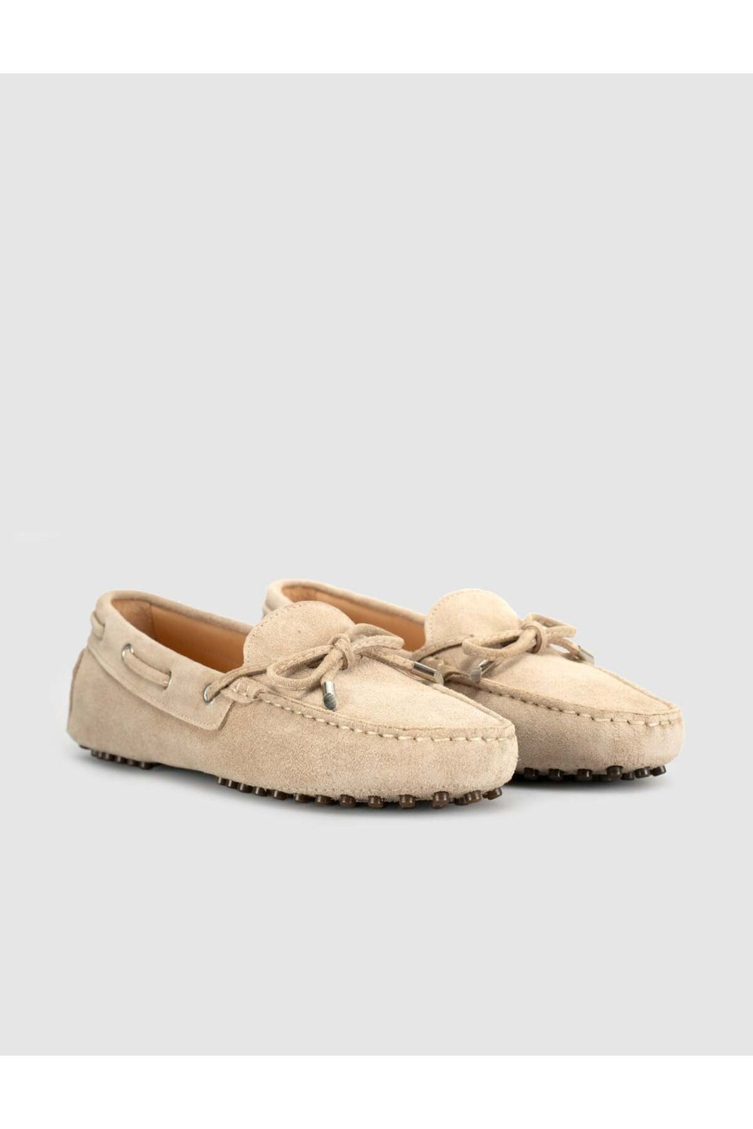 Cabani Shoes Chaussures pour femmes en cuir véritable beige à lacets mocassins - Multicolore
