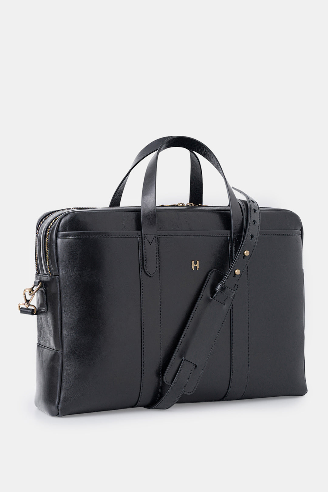 helmbrook Sac pour ordinateur portable Benedict en cuir véritable 15,6"à deux compartiments pour homme