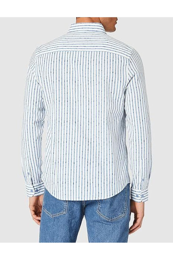 LTB Chemise pour homme - off white blue stripes