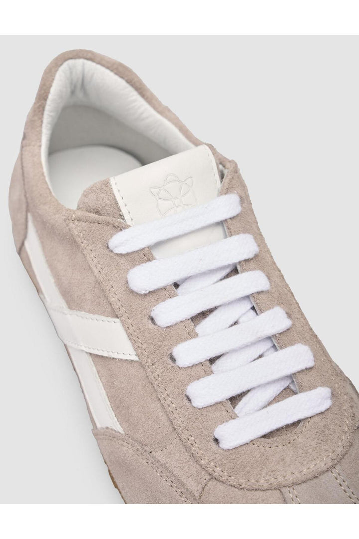 Cabani Shoes MonaMae 100% Cuir Véritable Beige Suédé Baskets Femme - Beige