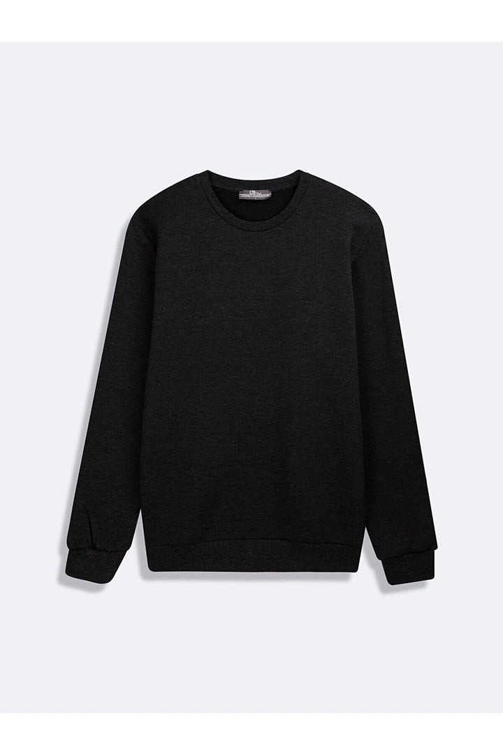 LTB Sweatshirt basique à col rond à manches longues en anthracite - Gris