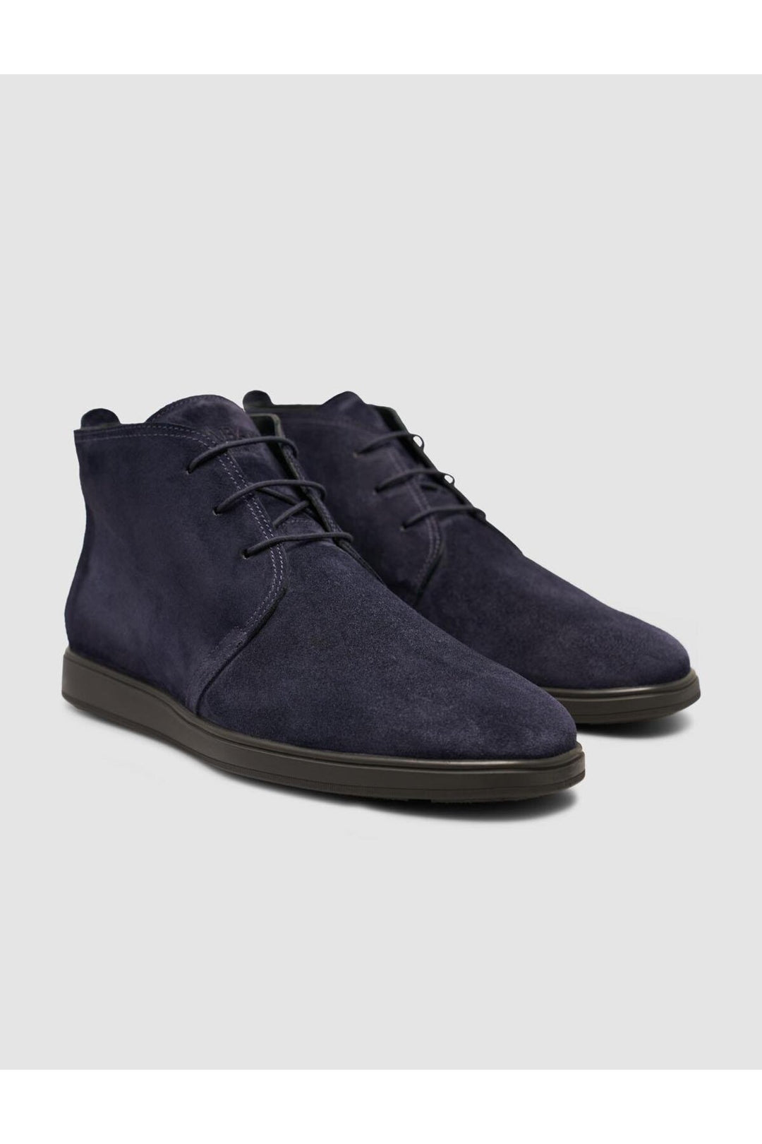 Cabani Shoes Bottines d'hiver pour hommes en cuir suédé véritable bleu marine à lacets. - Multicolore