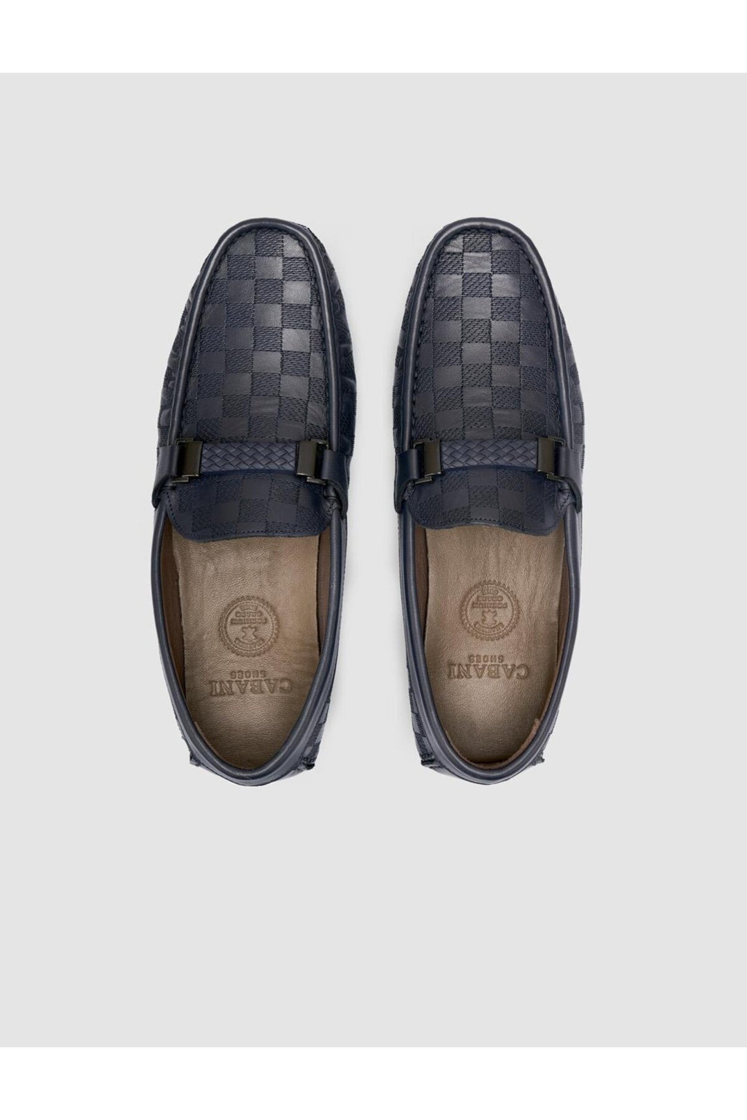 Cabani Shoes %100 Cuir Véritable Mocassins Pour Hommes Détails Boucle Bleu Marine - Bleu marine
