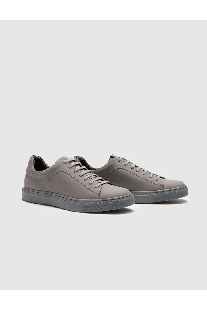 Cabani Shoes Chaussures de sport pour hommes en cuir véritable gris à lacets - Gris