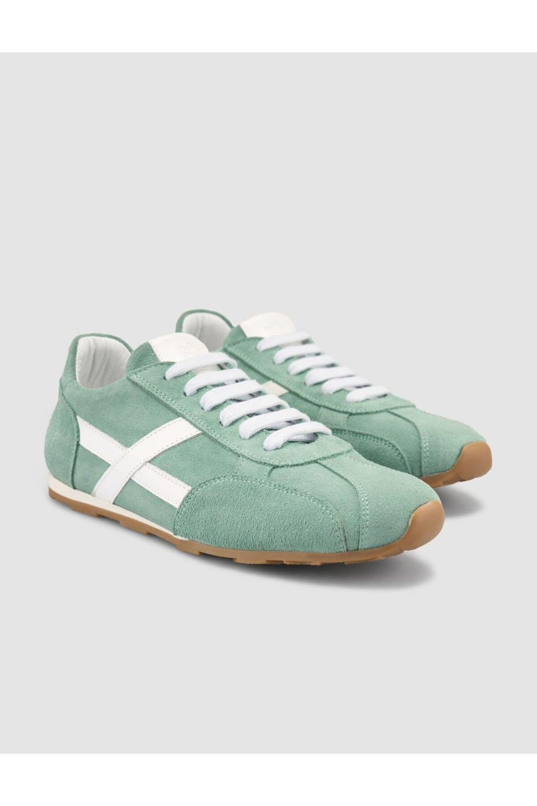 Cabani Shoes MonaMae Baskets femme en suède vert 100% cuir véritable à lacets - Vert