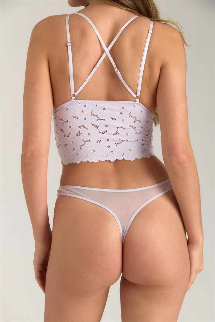Lovely Things Soutien-gorge bustier Christina en dentelle - Bleu marine