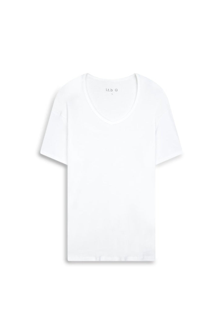 LTB T-shirt Basic Blanc Col V - Blanc