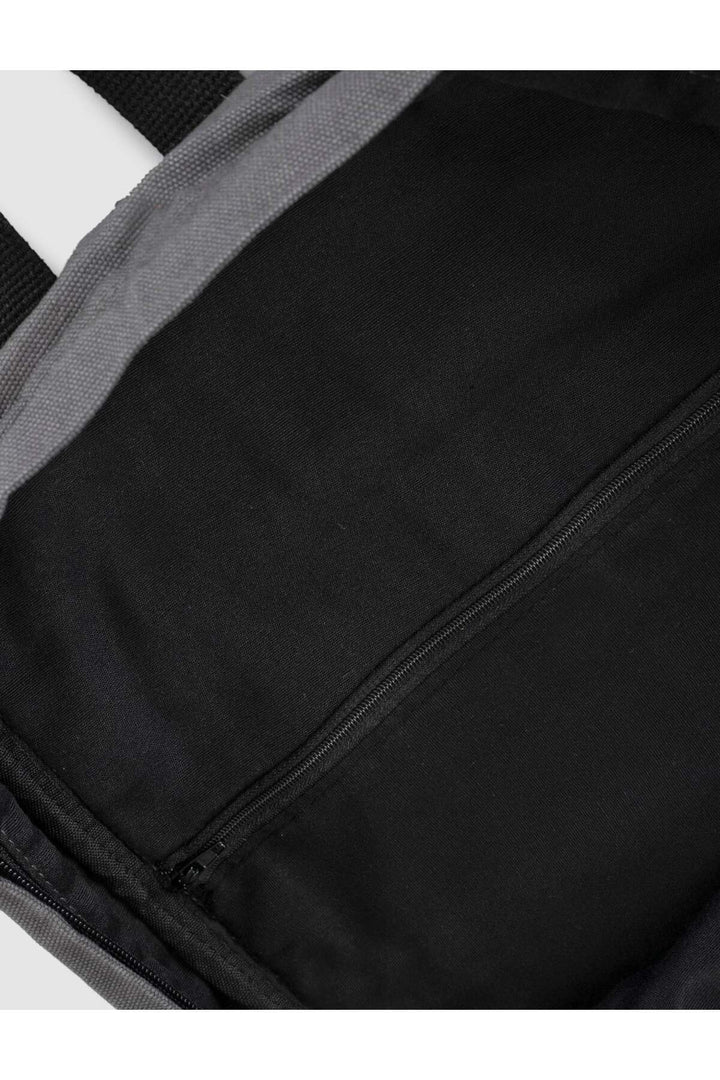 Cabani Shoes Sac à dos unisexe en lin imprimé vintage anthracite - Gris