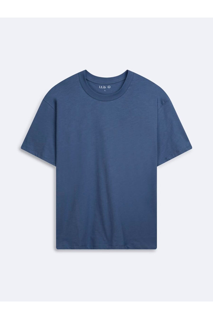 LTB T-shirt Basic Bleu Col Ras du Cou - Bleu