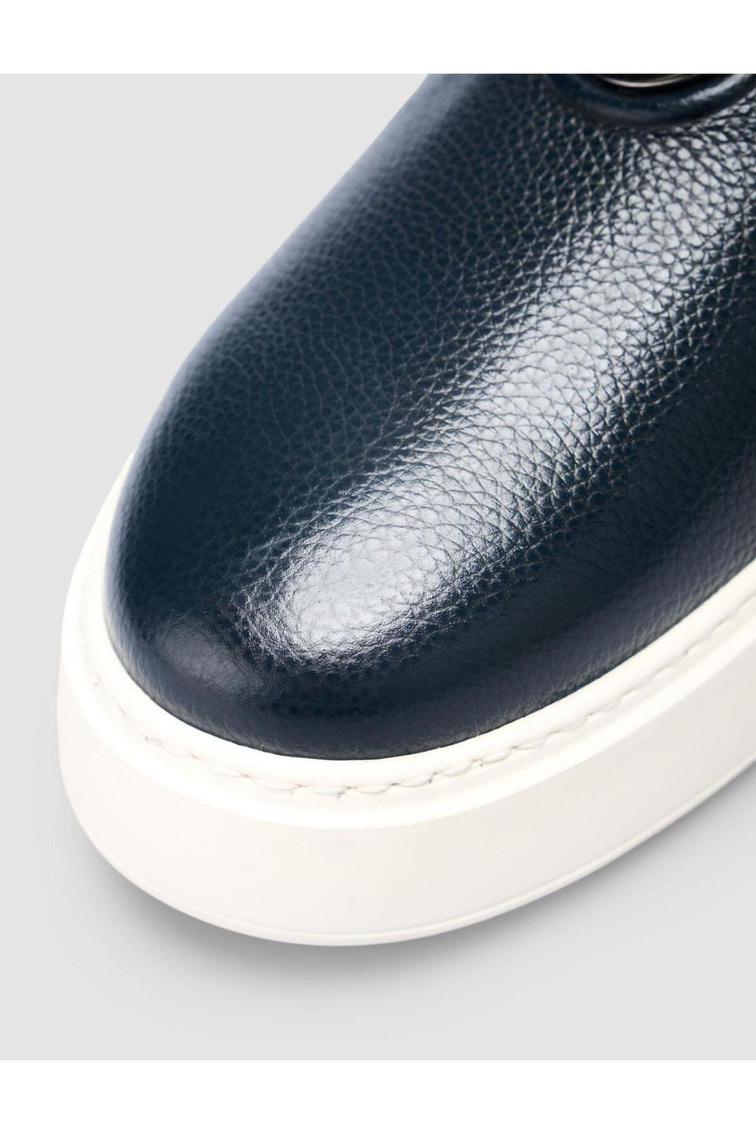 Cabani Shoes Chaussures de ville pour hommes en cuir véritable 100% Bleu marine avec détails de logo. - Bleu marine
