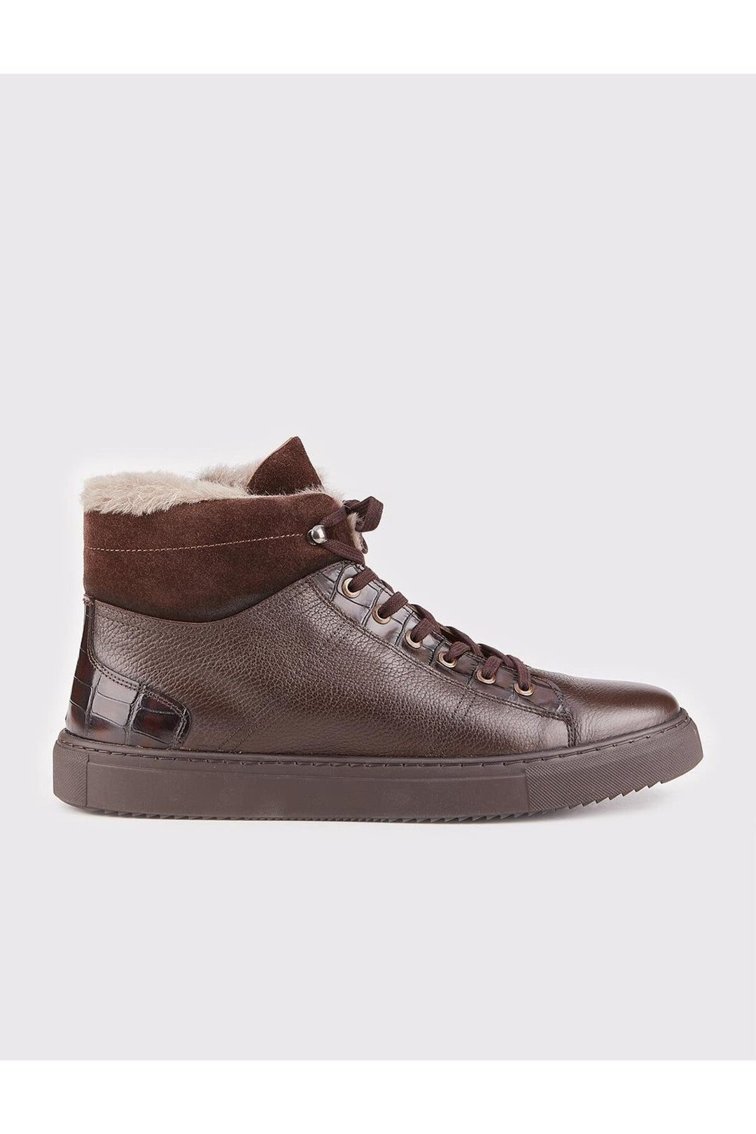 Cabani Shoes Bottines en cuir véritable marron à fermeture éclair pour homme avec fourrure. - Marron