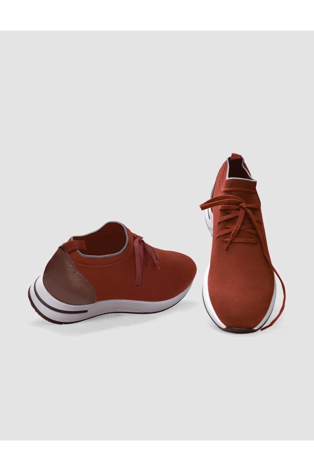 Cabani Shoes Chaussures de sport pour hommes en tricot orange avec lacets - Orange