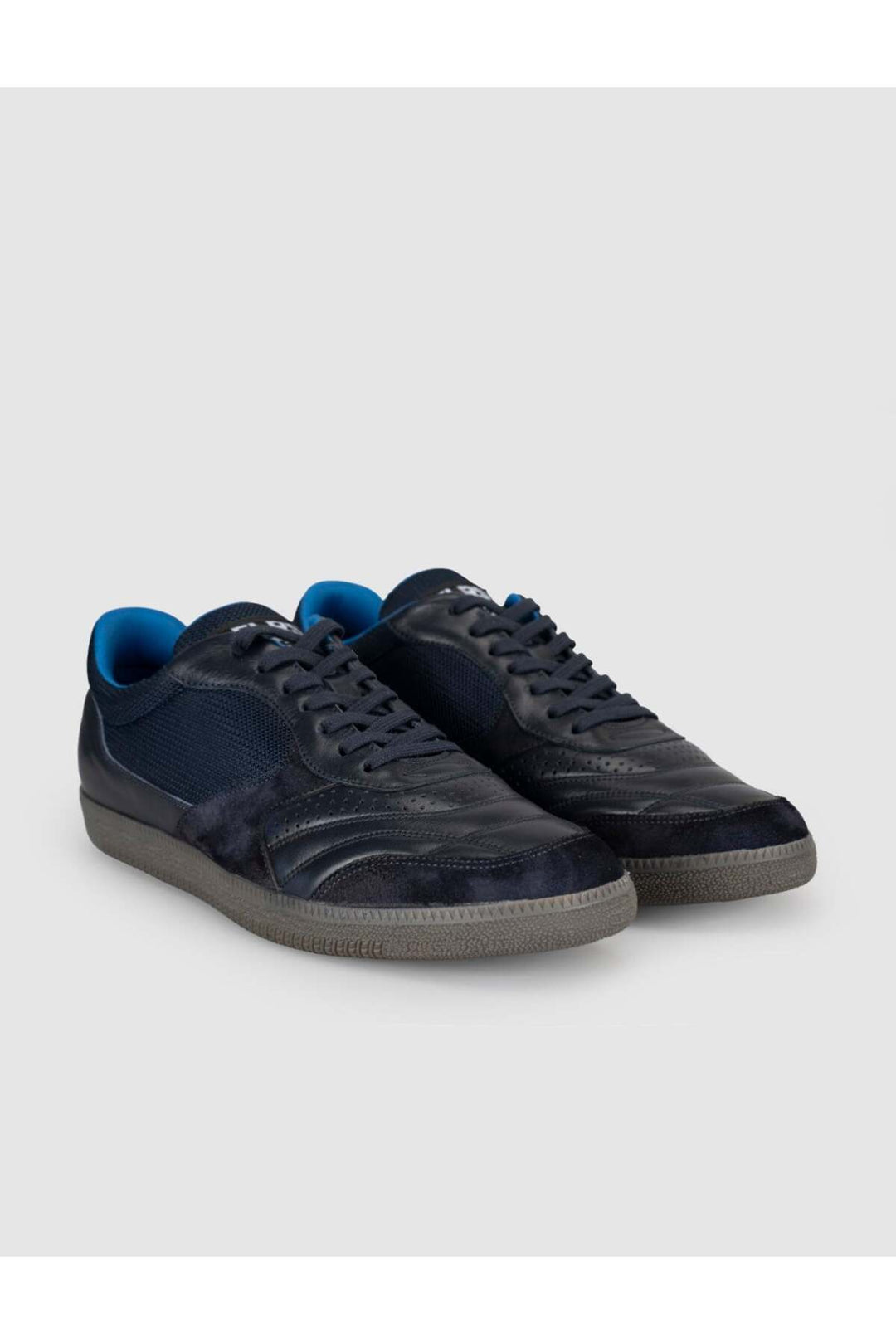 Cabani Shoes Sneaker décontracté pour homme en cuir véritable - Bleu marine