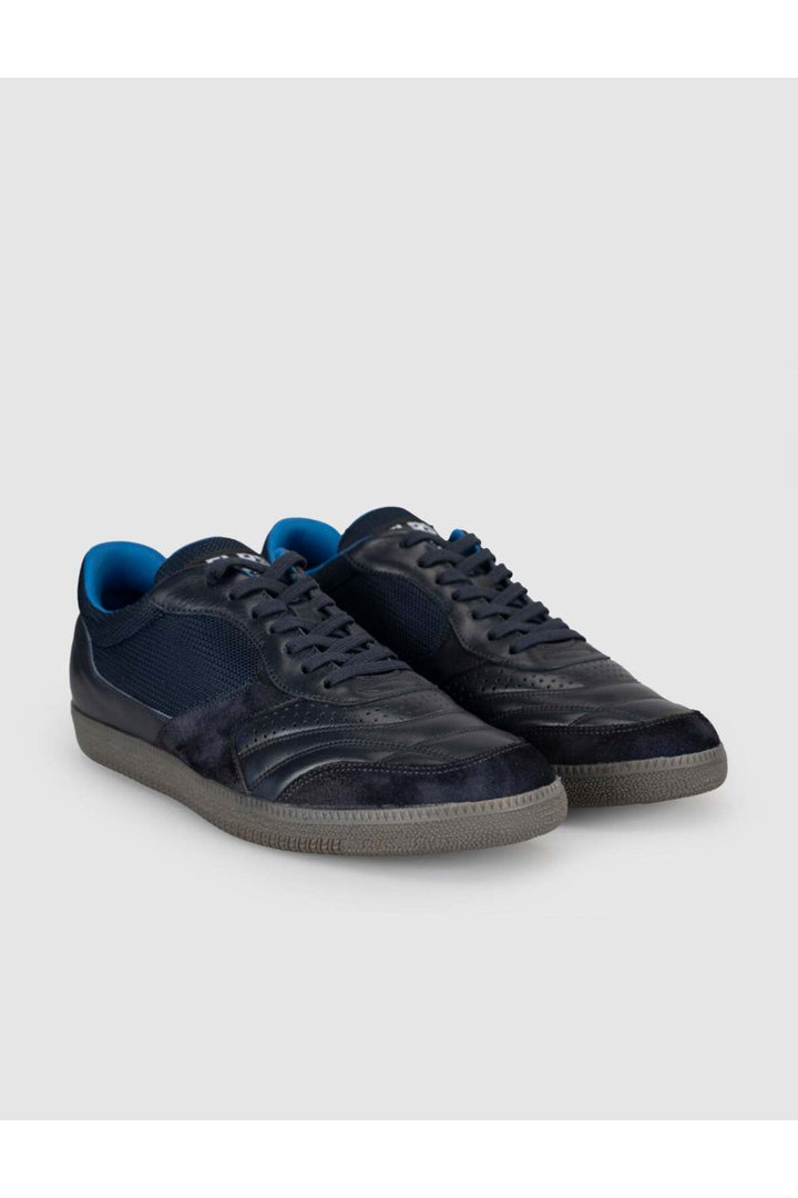 Cabani Shoes Sneaker décontracté pour homme en cuir véritable - Bleu marine