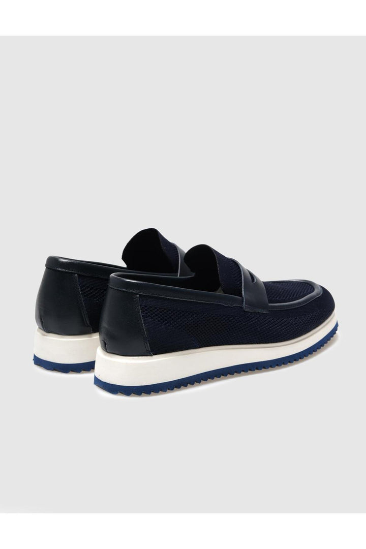 Cabani Shoes Chaussures de ville pour homme en tricot bleu marine - Bleu marine
