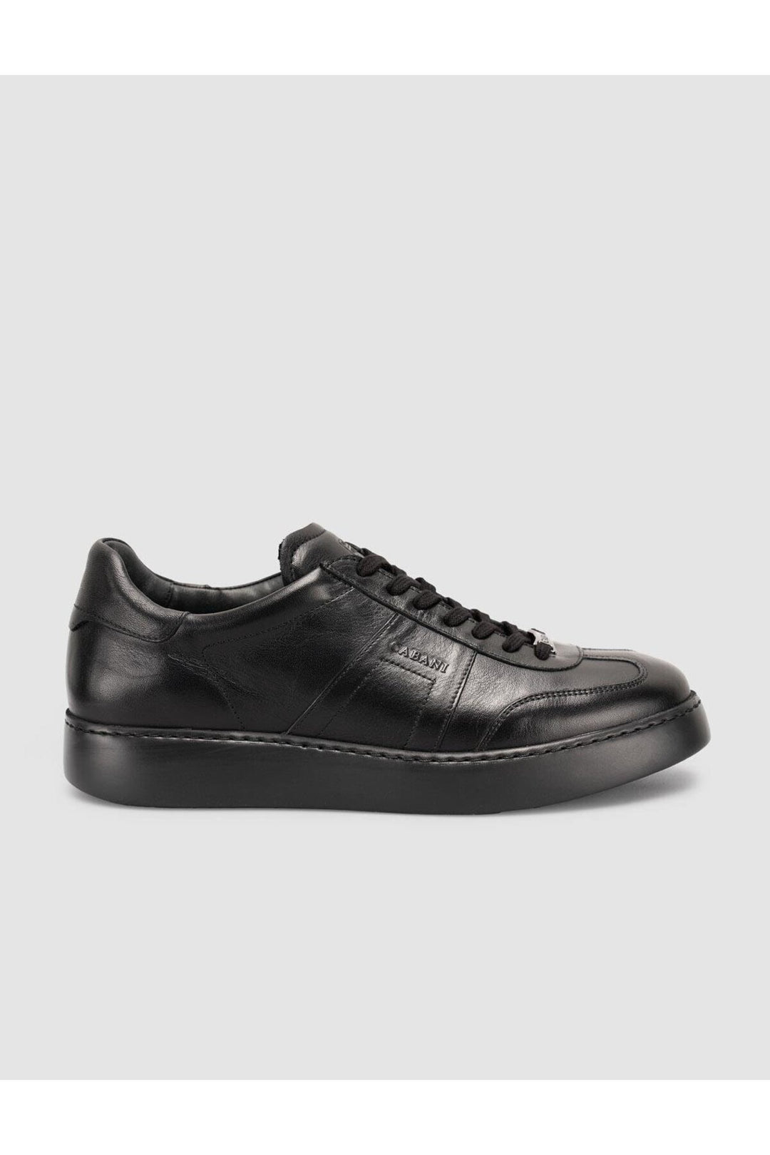 Cabani Shoes %100 Cuir Baskets Noires pour Hommes à Lacets - Noir