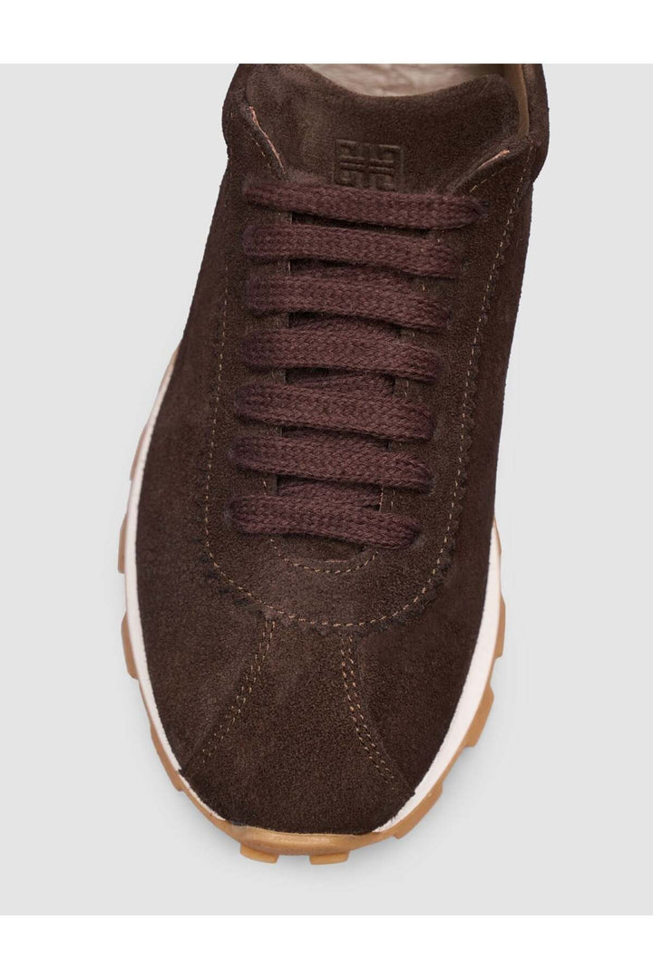 Cabani Shoes Baskets pour femmes en cuir véritable de vachette marron - Multicolore