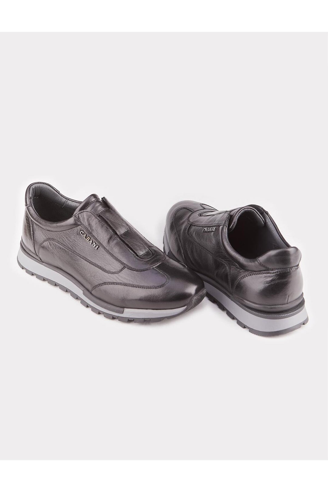 Cabani Shoes Chaussures de sport pour hommes en cuir véritable noir avec semelle thermo. - Noir