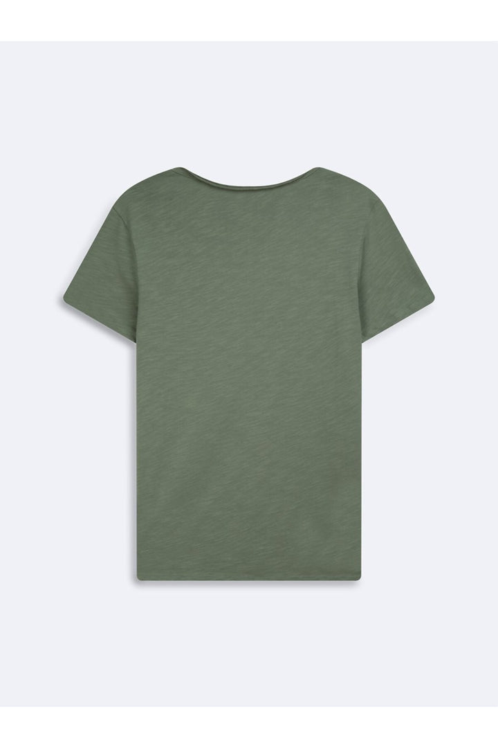 LTB T-shirt Basique Vert Col V À Manches Courtes - Multicolore