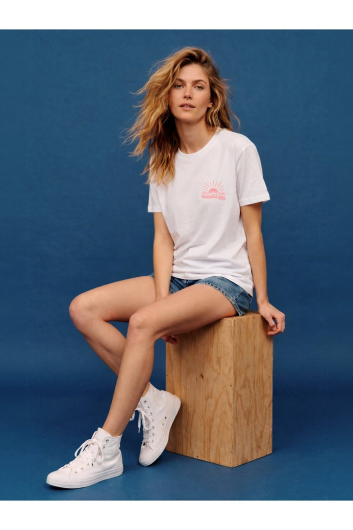 LTB T-shirt Relaxed Blanc avec Imprimé au Dos - Blanc