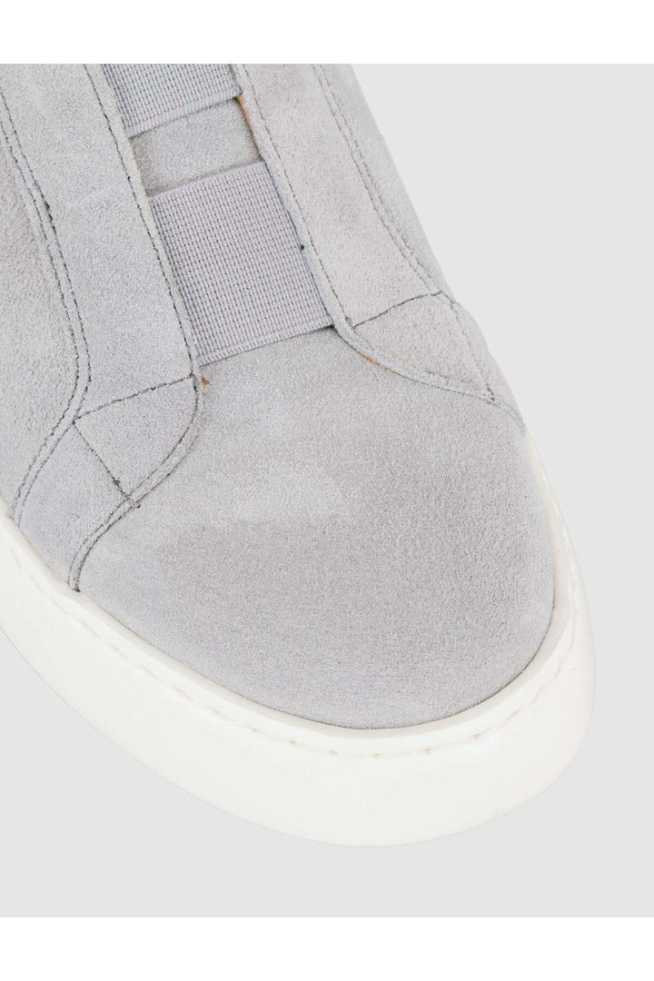 Cabani Shoes Baskets slip-on pour femmes en cuir suédé gris - Gris
