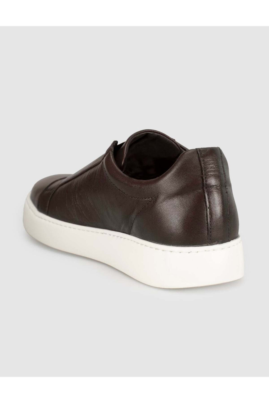 Cabani Shoes Baskets décontractées pour hommes en cuir véritable marron - Marron