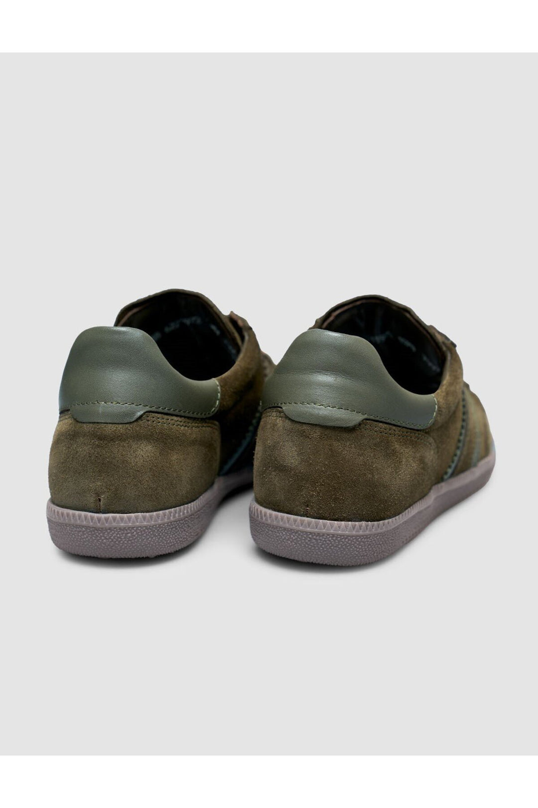 Cabani Shoes Baskets pour femmes en suède vert foncé 100% cuir véritable avec lacets - Multicolore