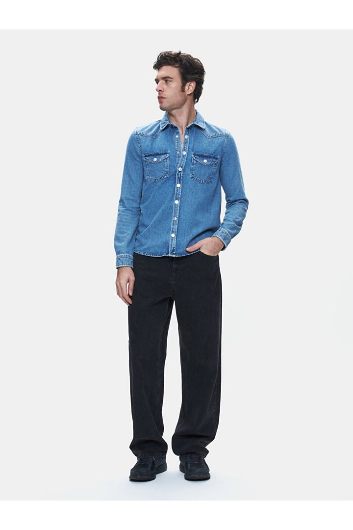 LTB Chemise en jean coupe slim Rohan - karişik_55863