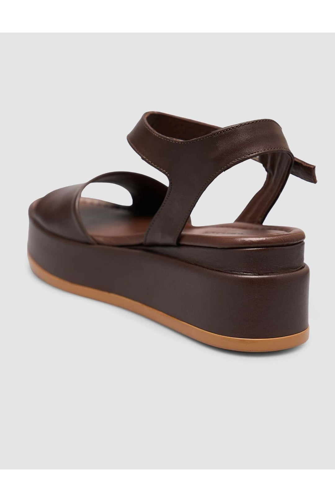 Cabani Shoes Sandales à plateforme pour femmes en cuir véritable marron - Multicolore