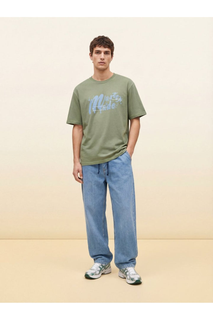 LTB T-shirt vert avec détails d'impression à col rond - Multicolore