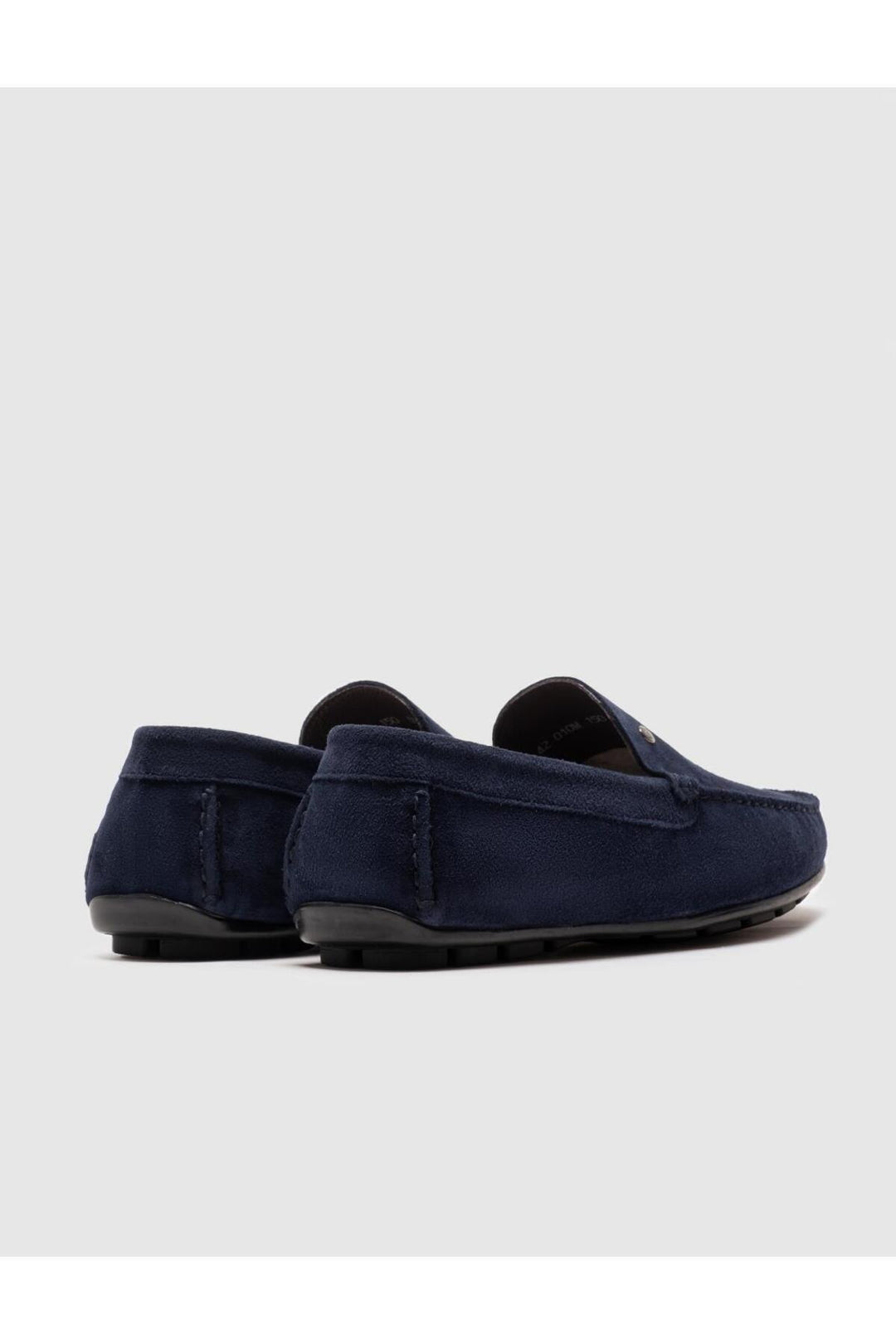 Cabani Shoes Mocassins pour hommes en cuir véritable bleu marine à semelle en caoutchouc - Multicolore