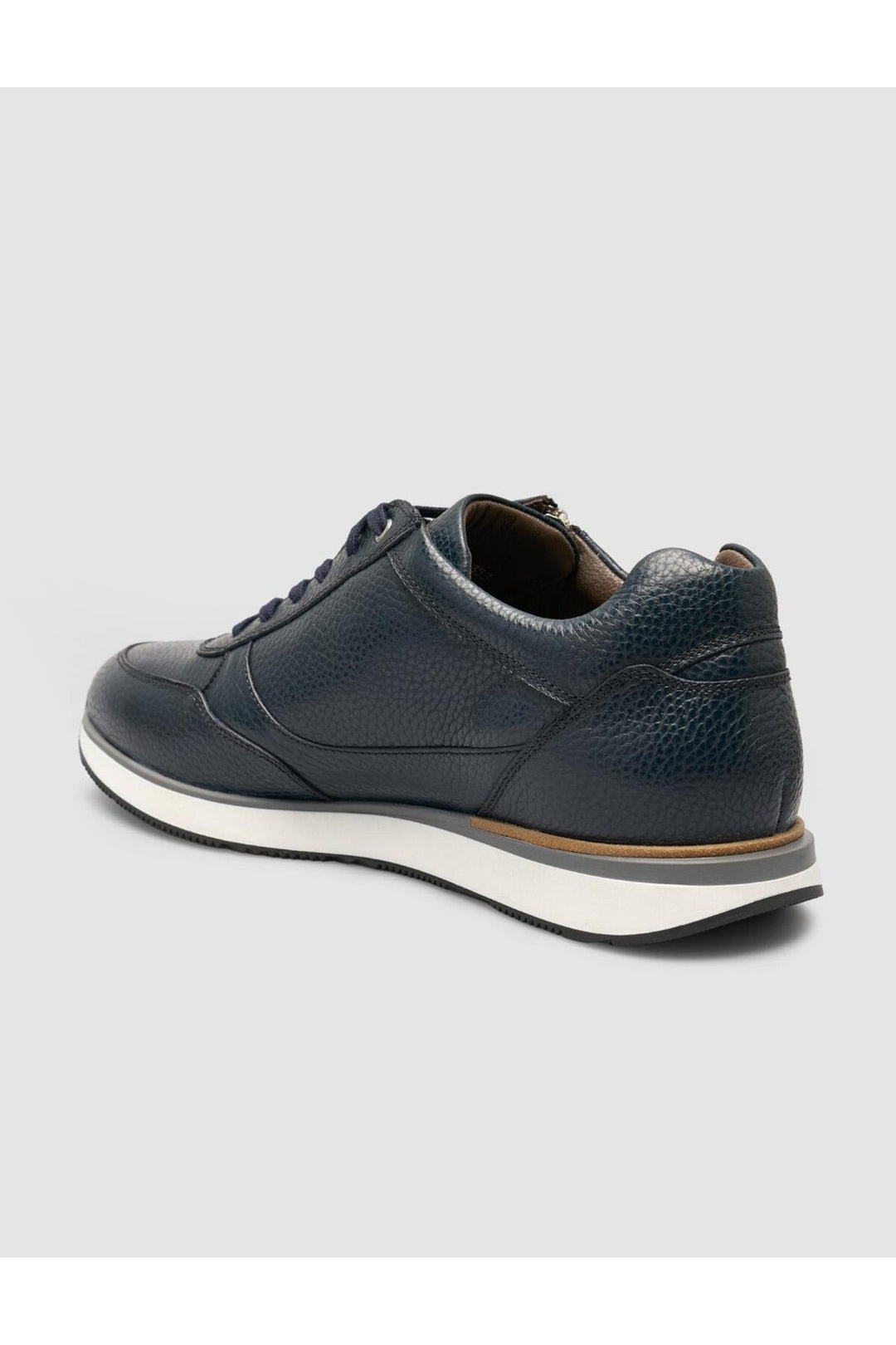 Cabani Shoes Teranor %100 Cuir Véritable Bleu marine Baskets Homme à Lacets et Fermeture Éclair - Bleu marine